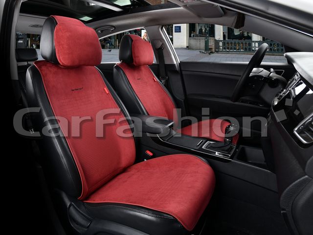 Накидки универсальные CarFashion 2D Prestige Front на передние сидения авто, цвет Красный/Красный. Артикул 26237