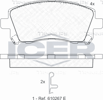 Тормозные колодки Icer передние для Subaru Legacy III 1998-2003. Артикул 181247
