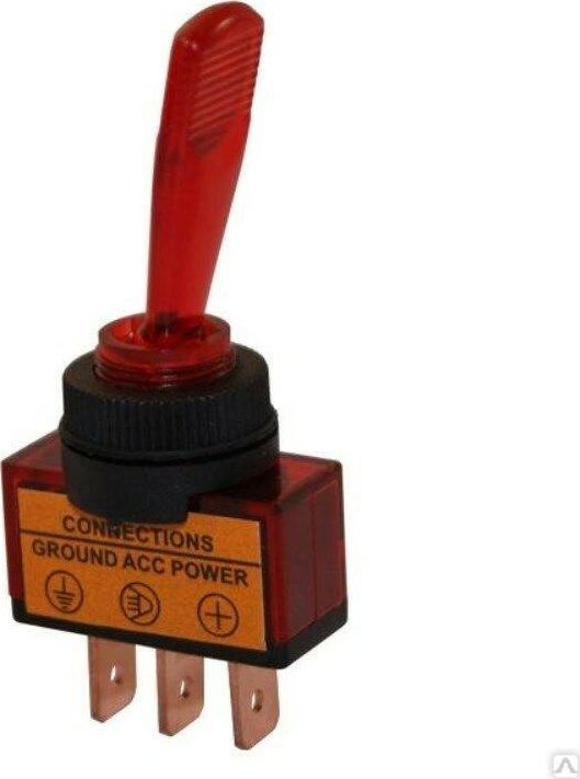 Тумблер РИФ 12V 20А, красный. Артикул RIF22-1-2115100