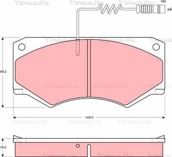 Тормозные колодки TRW. Артикул GDB1067