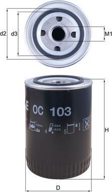 Масляный фильтр Mahle. Артикул OC 103