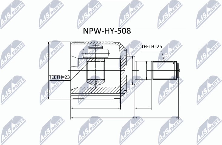 Шрус внутренний (граната) NTY. Артикул NPW-HY-508