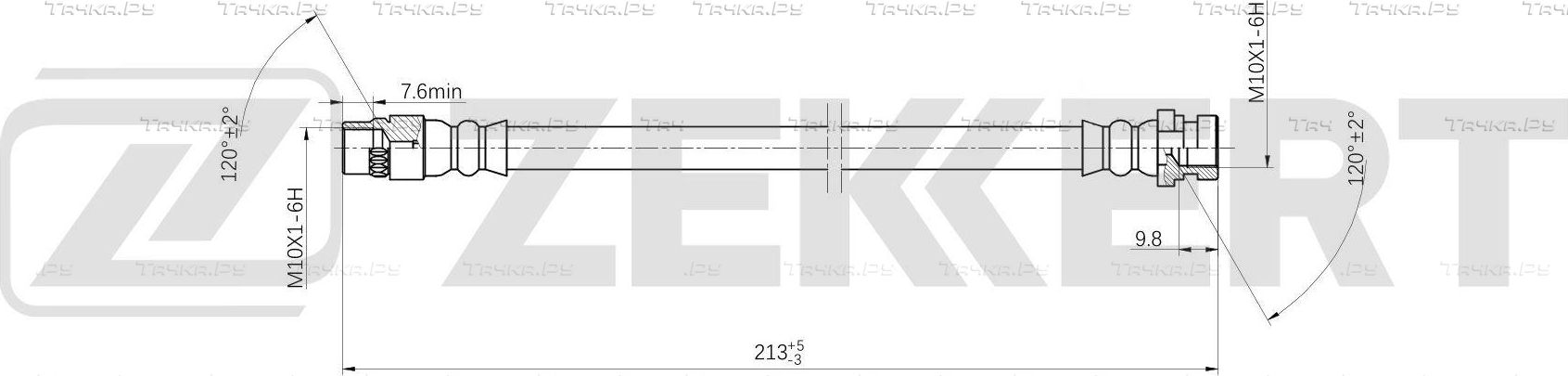 Тормозной шланг Zekkert для Renault Grand Scenic II 2004-2009. Артикул BS-9555