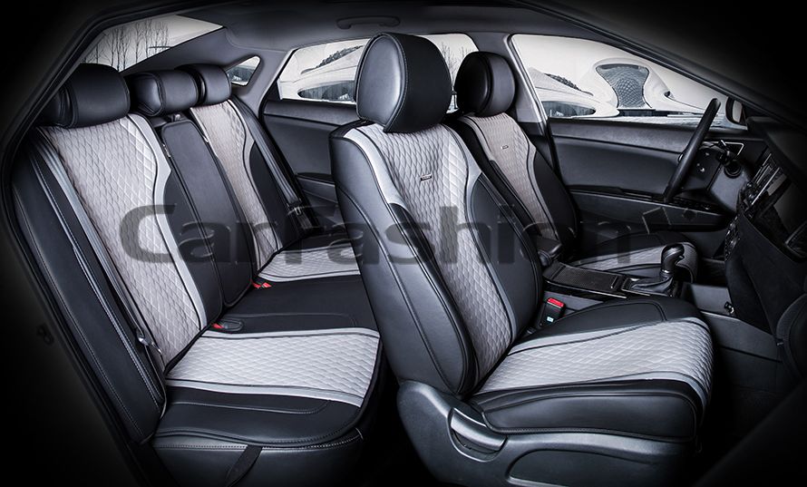 Накидки универсальные CarFashion Element Plus для авто, цвет Серый/Черный/Черный/Серый. Артикул 22498