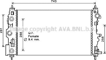 Радиатор охлаждения двигателя AVA. Артикул CT2046