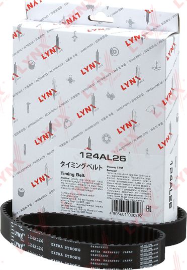 Ремень ГРМ LYNXauto для Toyota Starlet V (P90) 1996-1999. Артикул 124AL26