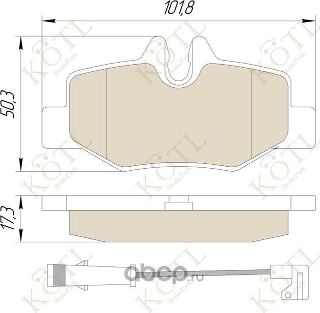 Колодки тормозные дисковые задние к-т с датчиком износа MERCEDES VIANO/VITO W639 03- (Kotl) Kotl. Артикул 1601kt