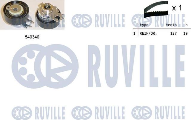 Ремень ГРМ с роликами (комплект) Ruville. Артикул 550046
