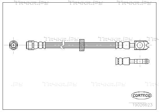 Тормозной шланг Corteco передний для Volkswagen Passat B3 1991-1997. Артикул 19026623