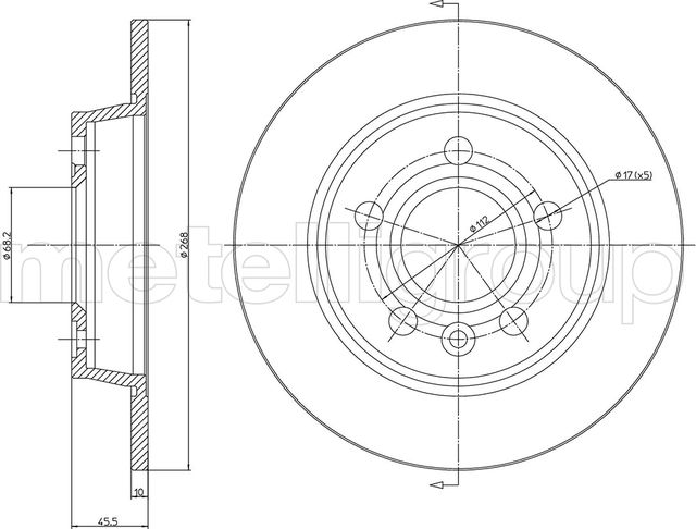 Тормозной диск Metelli. Артикул 23-0404C
