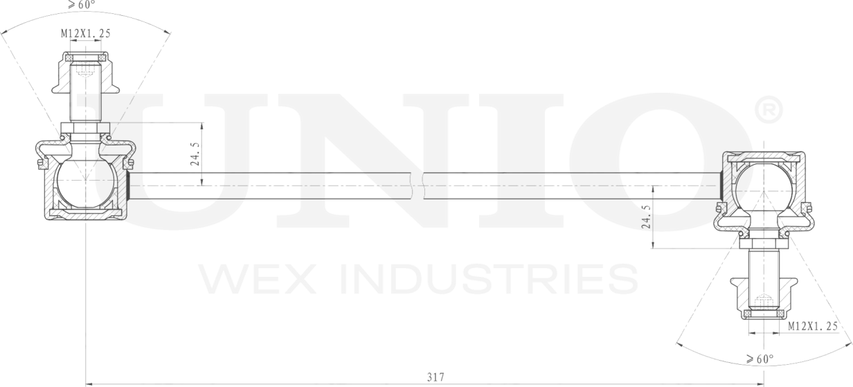 Тяга/стойка стабилизатора (Unio). Артикул SSP-50151