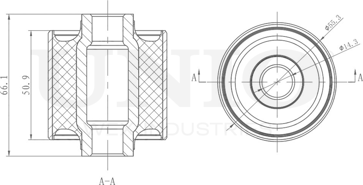 Сайлентблок рычага подвески (Unio). Артикул RMP-20314