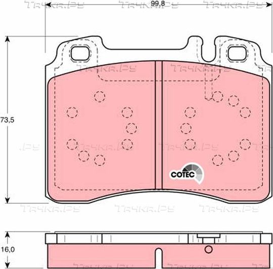 Тормозные колодки TRW COTEC. Артикул GDB1318
