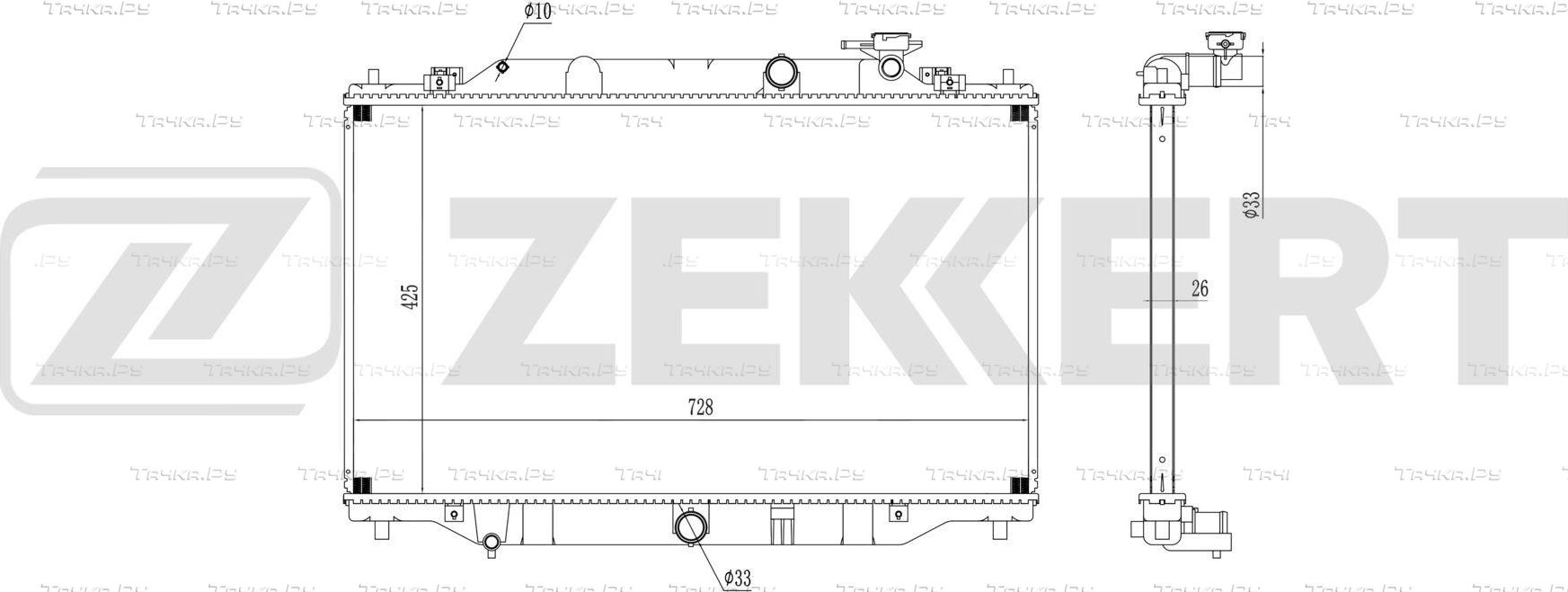 Радиатор охлаждения двигателя Zekkert (алюминий) для Mazda CX-5 I 2012-2017. Артикул MK-1648