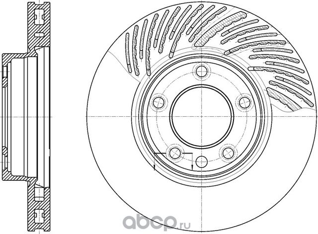 Диск тормозной вентилируемый (G-Brake). Артикул GR20206