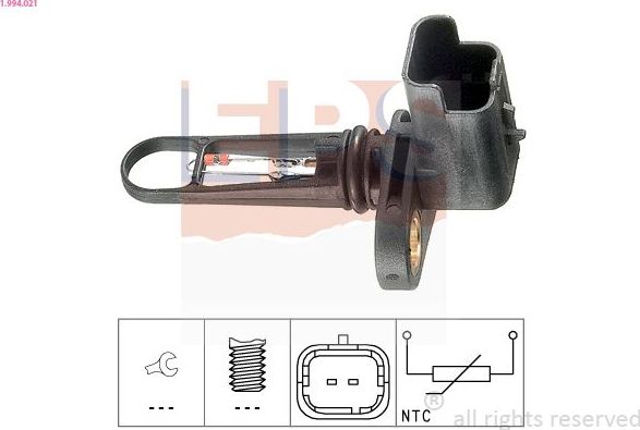 Датчик t впуск.воздуха EPS Made in Italy - OE Equivalent. Артикул 1.994.021