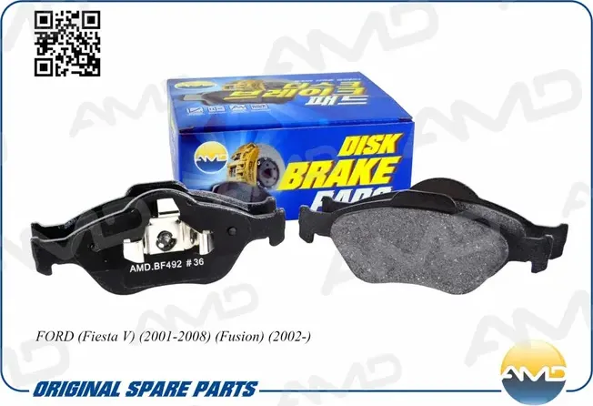 Колодки тормозные FORD FIESTA/FUSION 01- перед. (AMD). Артикул AMDBF492