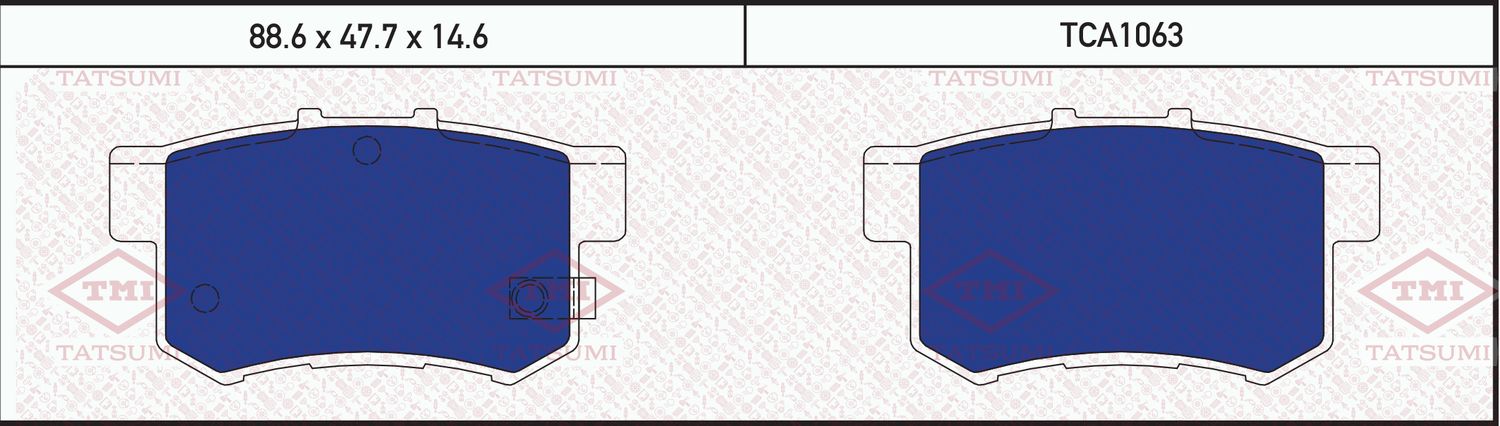 Колодки тормозные HONDA ACCORD/PRELUDE/CIVIC 90- задн. (Tatsumi) Tatsumi. Артикул TCA1063