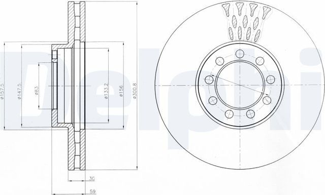Тормозной диск Delphi для IVECO Daily IV 2006-2011. Артикул BG9062