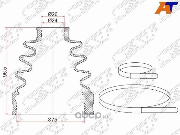 Пыльник шруса внутренний FR RH NISSAN X-TRAIL  T31 (SAT). Артикул BKFD011