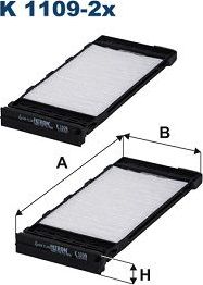 Салонный фильтр Filtron. Артикул K 1109-2x