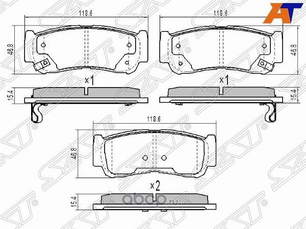 Колодки тормозные RR HYUNDAI SANTA-FE 06- (SAT). Артикул ST583022BA20