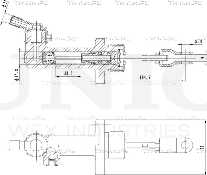 Цилиндр сцепления главный (Unio). Артикул BRC-10018