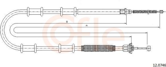 Трос ручника (тросик ручного тормоза) Cofle. Артикул 12.0746