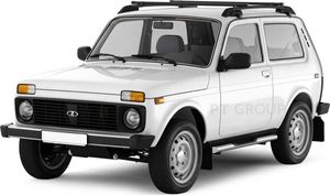 Рейлинги продольные PT Group Усиленные с поперечинами 1,35м для ВАЗ Нива 4х4 2121, Нива URBAN 1995-2026 Черный муар. Артикул 01210701