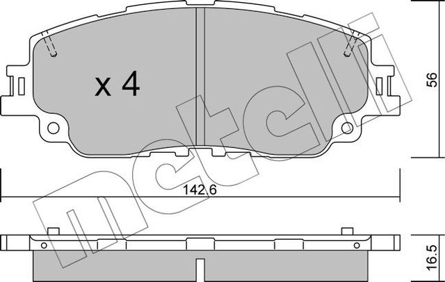 Тормозные колодки Metelli. Артикул 22-1227-0