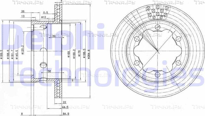 Тормозной диск Delphi. Артикул BG3399