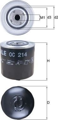 Масляный фильтр Mahle. Артикул OC 214