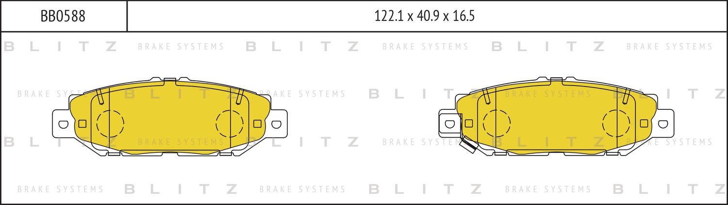 Колодки тормозные дисковые (Blitz). Артикул BB0588