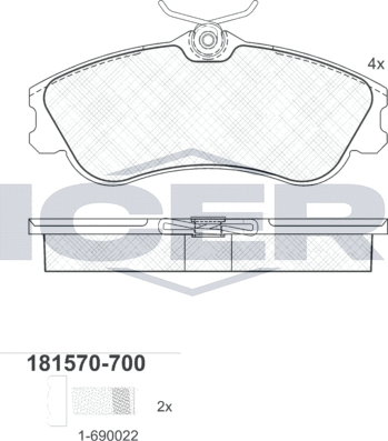 Тормозные колодки Icer передние для Citroen Berlingo I 1998-2011. Артикул 181570-700