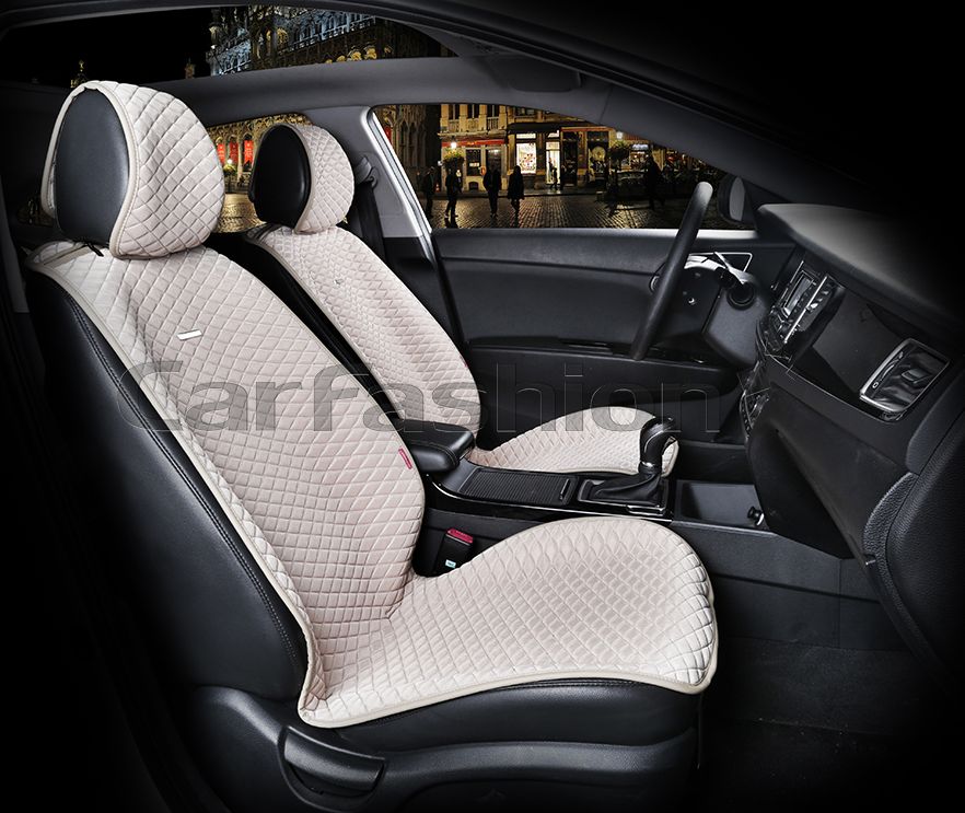 Накидки универсальные CarFashion Palermo на передние сидения авто, цвет Бежевый/Бежевый. Артикул 21878