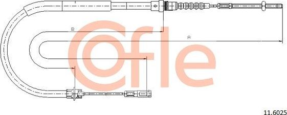 Трос ручника (тросик ручного тормоза) Cofle. Артикул 92.11.6025