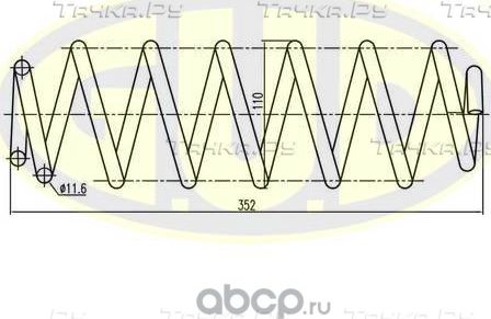 Пружина подвески G.U.D. задняя для Volkswagen Golf VI 2008-2013. Артикул GCS295046