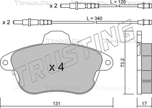 Тормозные колодки Trusting передние для Peugeot 605 1991-1999. Артикул 191.0