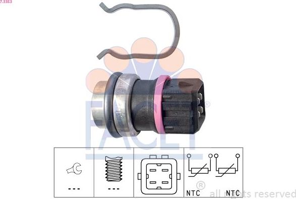 Датчик температуры охлаждающей жидкости Facet Made in Italy - OE Equivalent для Volkswagen LT II 1996-2006. Артикул 7.3353