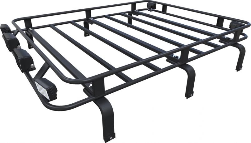 Багажник экспедиционный Podgotoffka 1800x1400x120 с креплениями на водостоки для Land Rover Defender 110. Артикул PGT-B.26.02