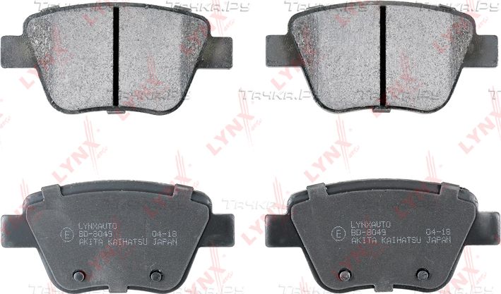 Тормозные колодки LYNXauto задние для SEAT Leon II 2009-2012. Артикул BD-8049