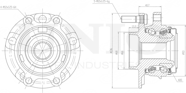 Ступица колеса с интегрированным подшипником (Unio). Артикул HUB-20041