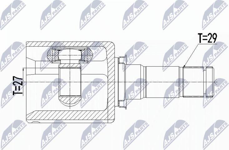 Шрус внутренний (граната) NTY. Артикул NPW-FR-087