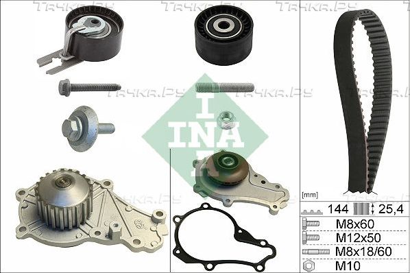Помпа (водяной насос) с комплектом ремня ГРМ Ina для Ford Fiesta V 2001-2008. Артикул 530 0239 30