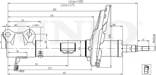 Амортизатор подвески (Unio). Артикул SAB-10164