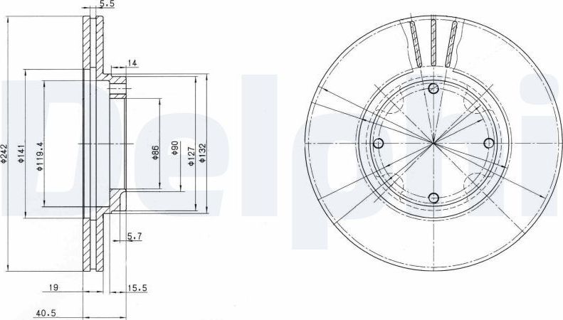 Тормозной диск Delphi. Артикул BG2394