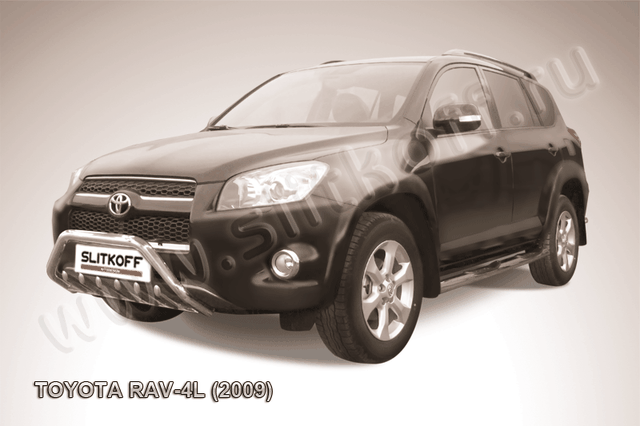 Кенгурятник Slitkoff d57 мини c защитой картера для Toyota RAV4 III LWB 2009-2010. Артикул TR409L-007