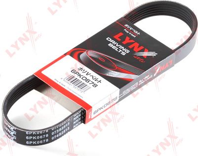 Приводной ремень поликлиновой LYNXauto. Артикул 6PK0678
