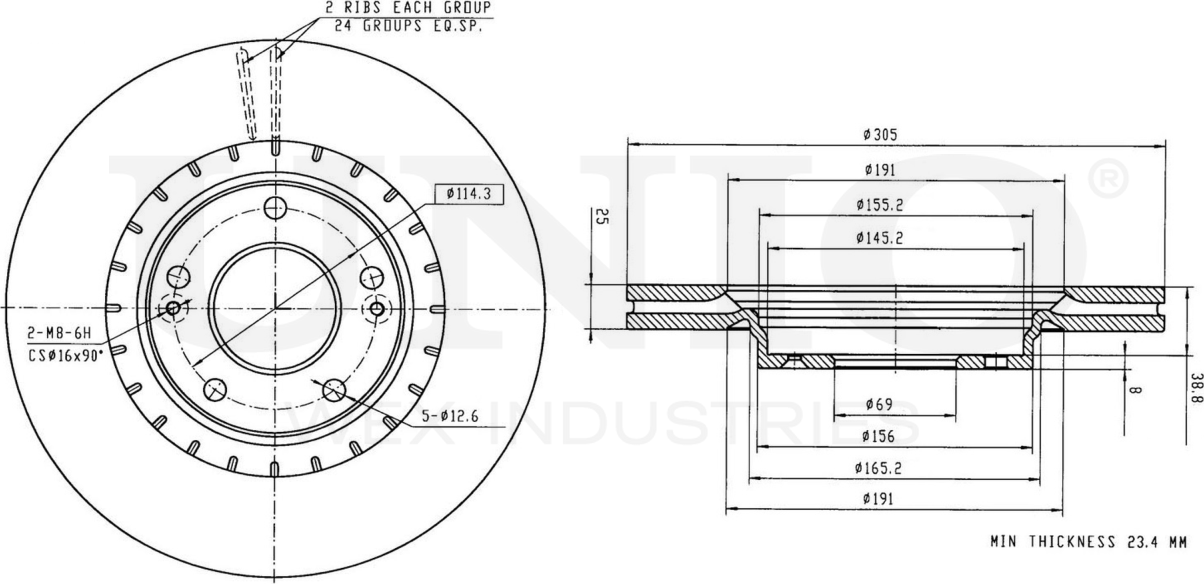 Диск тормозной (Unio). Артикул BRD-20052