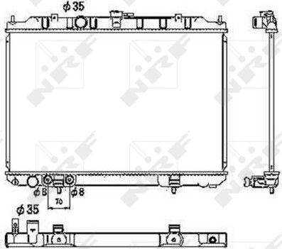 Радиатор охлаждения двигателя NRF для Nissan X-Trail T30 2001-2013. Артикул 53453